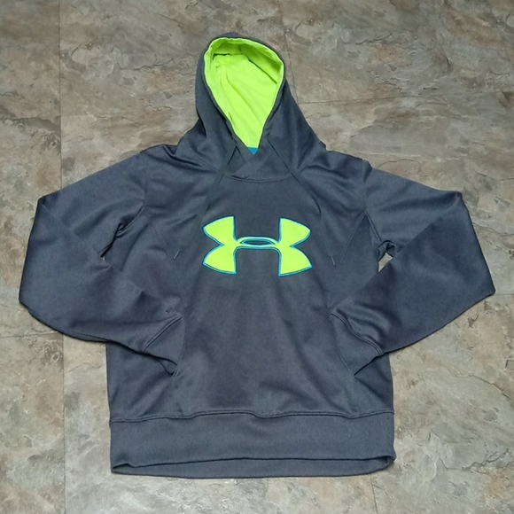 Under Armour Tops - Under Armour hoodie neon yellow & teal